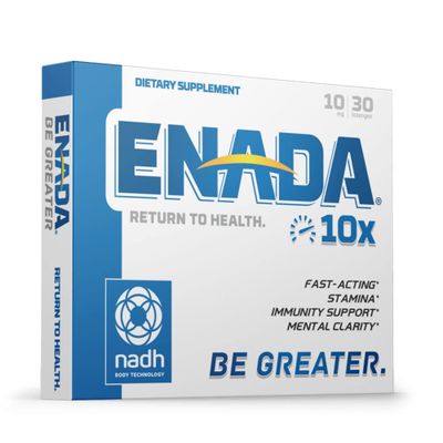 ENADA 10X NADH Supplement with Fast Acting Formula for Active Lifestyle | Natural Energy Booster great for Jet Lag, Athletic Performance &amp; Studying | Improves Stamina and Mental Clarity | 30 Lozenge