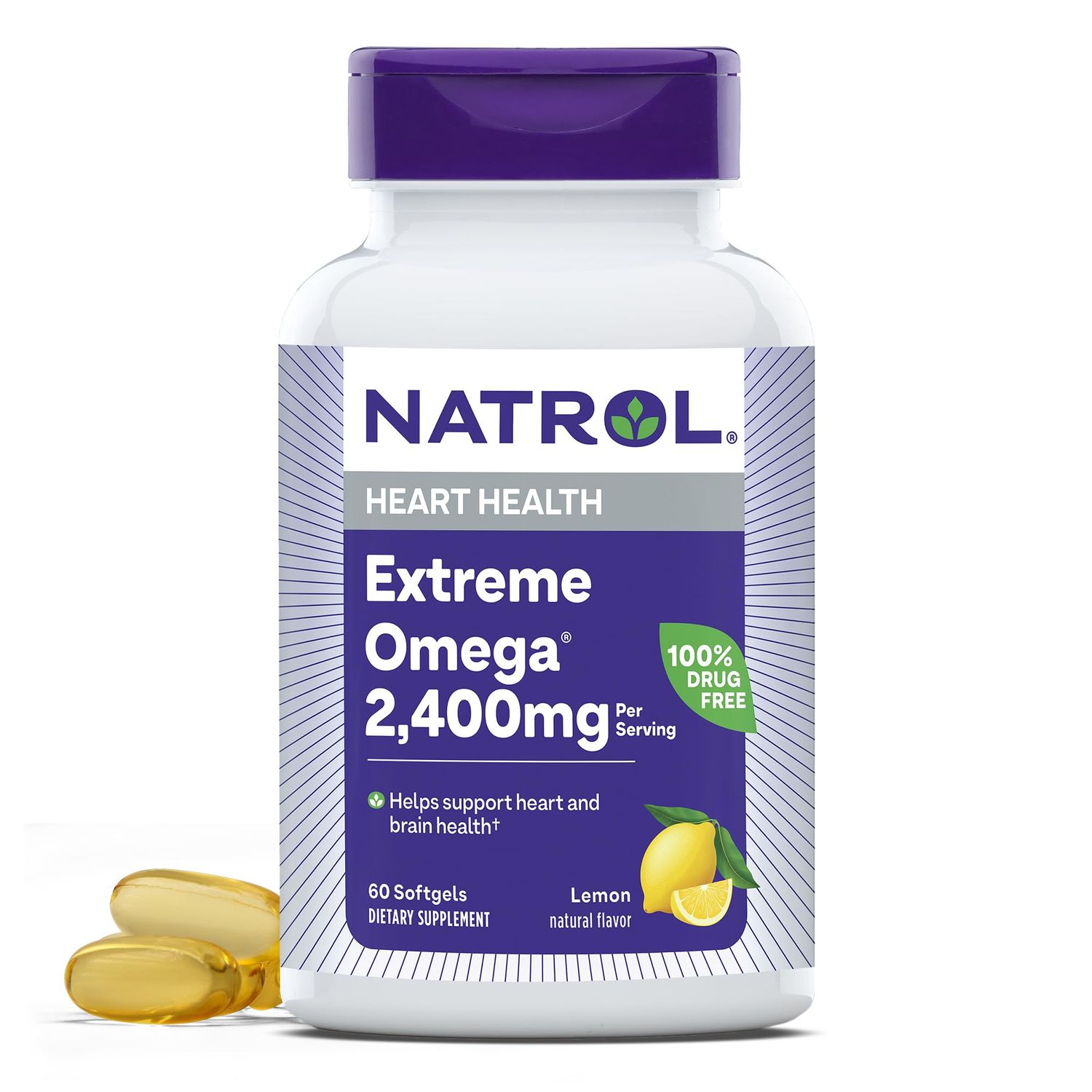 Natrol, Omega-3 Extreme Softgels, Heart Health Dietary Supplement, 60 Count
