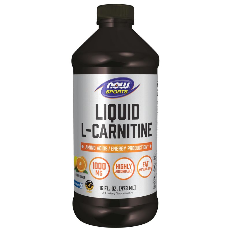 NOW Sports Nutrition, L-Carnitine Liquid 1000 mg, Highly Absorbable, Citrus, 16-Ounce