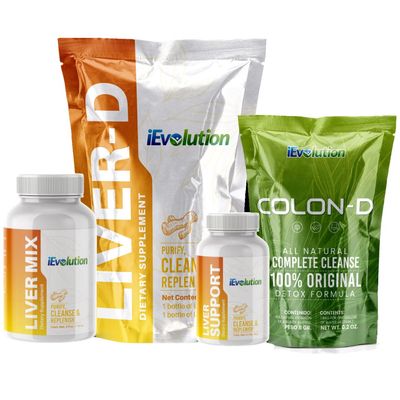 iEvolution 7D-Challenge Detox Kit, 3-Item Set - Liver-D &amp; Colon-D, Natural Ingredients for Complete Liver and Colon Cleanse &amp; Repair
