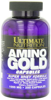 Ultimate Nutrition Amino Gold Capsules -Super Whey Formula -Keto Friendly, Whey Protein Isolate Support Muscle Development, Dietary Supplement-1000 mg, 250-Count Bottles