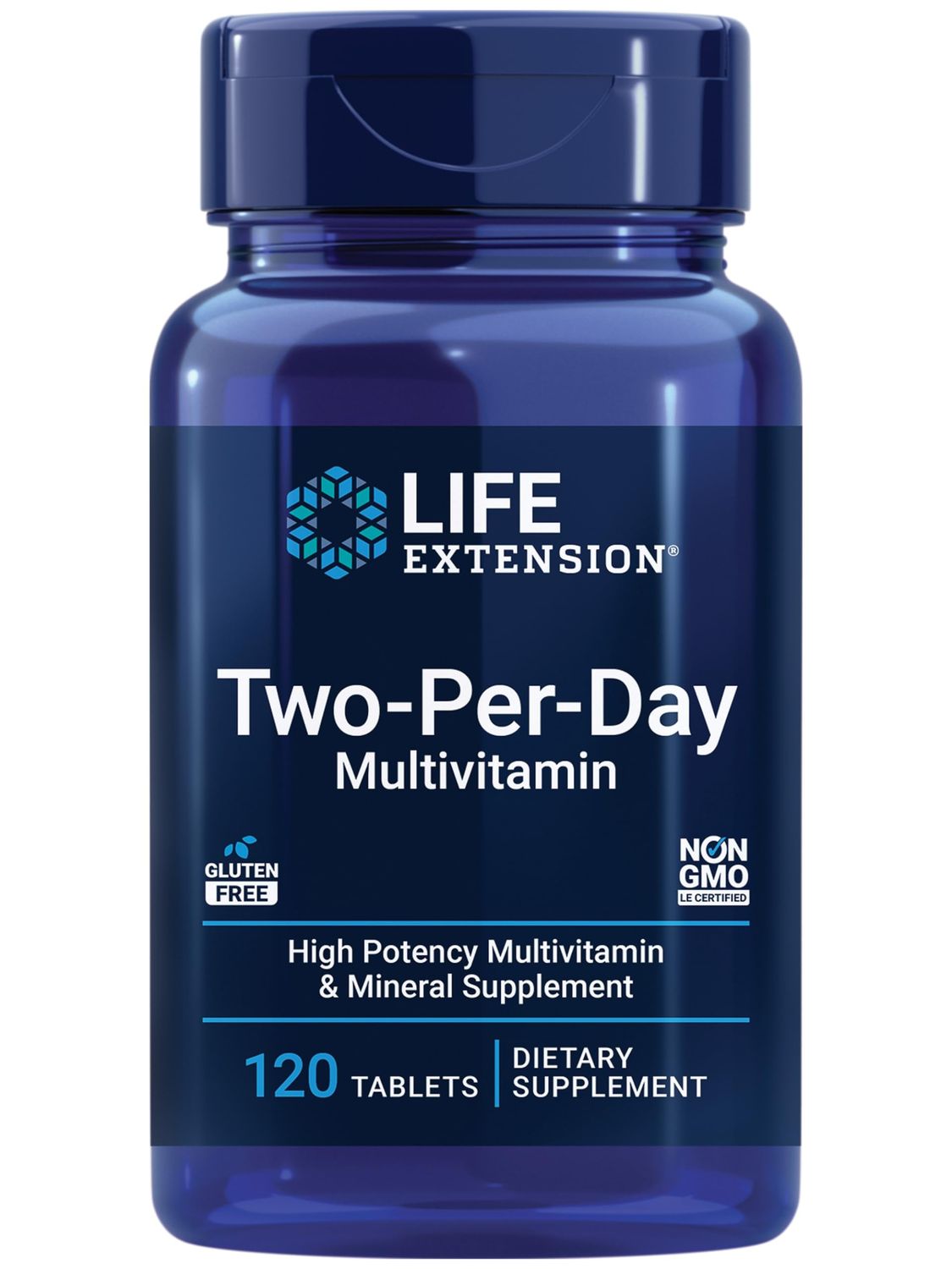 Life Extension Two-Per-Day High Potency Multi-Vitamin &amp; Mineral Supplement - Vitamins, Minerals, Plant Extracts, Quercetin, 5-MTHF Folate &amp; More - Gluten-Free - Non-GMO - 120 Tablets