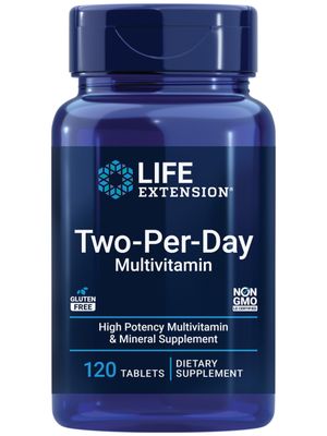 Life Extension Two-Per-Day High Potency Multi-Vitamin &amp; Mineral Supplement - Vitamins, Minerals, Plant Extracts, Quercetin, 5-MTHF Folate &amp; More - Gluten-Free - Non-GMO - 120 Tablets