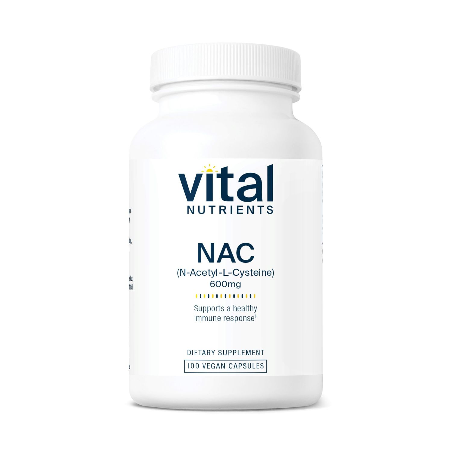 Vital Nutrients NAC 600mg | N-Acetyl Cysteine | Vegan NAC Supplement | Antioxidant for Sinus, Liver, Immune, and Respiratory Health* | Gluten, Dairy, Soy Free | 100 Capsules