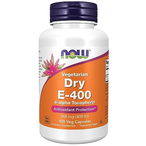 NOW Foods Supplements, Vitamin E-400 IU D-Alpha Tocopheryl, Dry, Antioxidant Protection*, 100 Veg Capsules