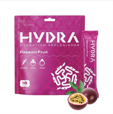 Hydra Powder Key Nutrients Electrolyte Powder Packets - Sports Hydration Drink with Vitamins &amp; Electrolytes - Low Sugar Electrolyte Mix Hydrate Packets - Passionfruit (16 Packets)