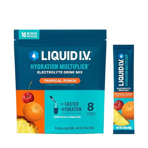 Liquid I.V. Hydration Multiplier - Tropical Punch | Electrolyte Powder Drink Mix | 1 Pack (16 Servings)
