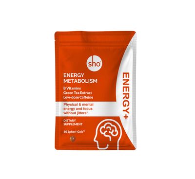 SHO Energy+ Vegan Energy &amp; Focus Supplements 60 Pills-Matcha Extract, Methylated B Complex Vitamin B Complex, and Caffeine Natural Energy Booster for Men &amp; Women Without Crash &amp; Jitters, Refill Bottle