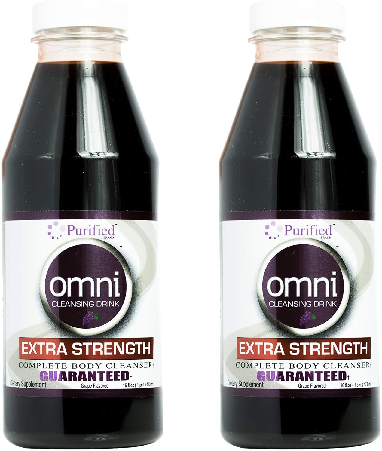 Omni Detox Cleanse Drink - Full Body Detox Juice - Grape Flavor - 100% Naturally Formulated Whole Body Detox System - Quick Body Cleanse Enriched with Vitamins &amp; Minerals, 16 oz - Two Pack