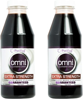 Omni Detox Cleanse Drink - Full Body Detox Juice - Grape Flavor - 100% Naturally Formulated Whole Body Detox System - Quick Body Cleanse Enriched with Vitamins & Minerals, 16 oz - Two Pack
