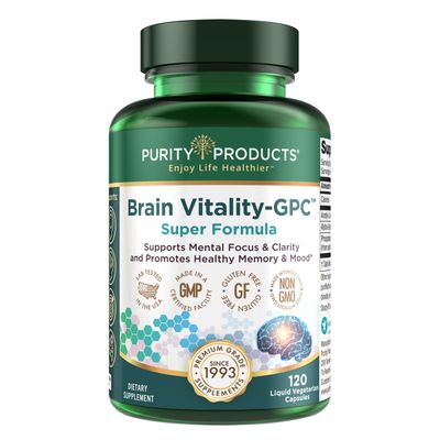 Purity Products Brain Vitality-GPC Super Formula Acetyl L-Carnitine HCI + Alpha GPC + Phosphatidlyserine - Supports Normal Concentration and Mental Clarity - 120 Caps
