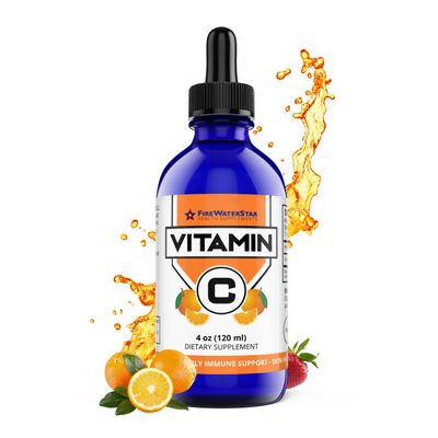 FWS Liquid Vitamin C Bioactive Vitamin C Liquid Drops Supplement for Adults and Kids Organic Non-GMO Vegan Pure Ascorbic Acid Skin Health Immune Support Antioxidants