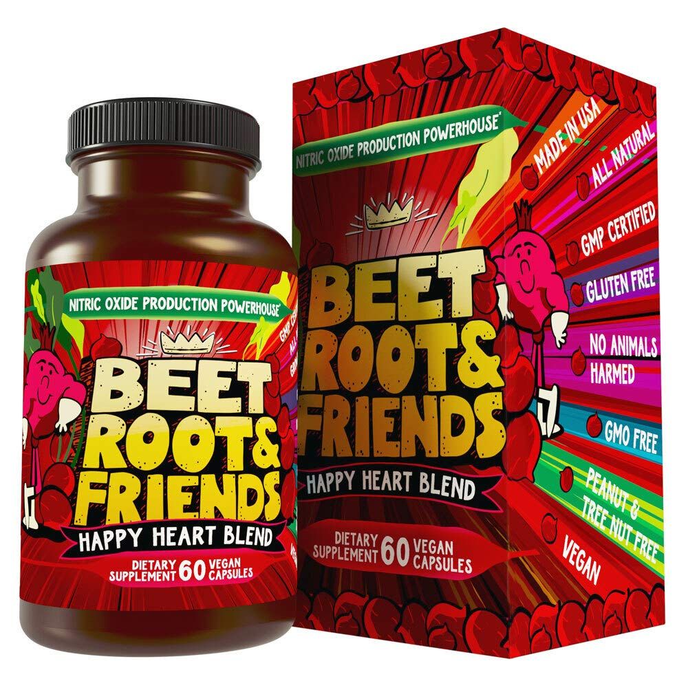 Hippie Farms Beet Root Capsules - Circulation, Heart-Healthy Energy - w Grape Seed Extract &amp; Ginseng 60 Count Vegan