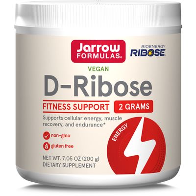 Jarrow Formulas D-Ribose 2 Grams, Dietary Supplement, Fitness Support, Muscle Recovery and Endurance, 7.05 oz, Up to a 90 Day Supply