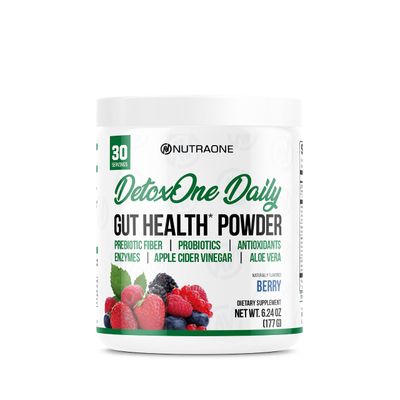 DetoxOne Daily Gut Health Powder for Weight Loss | Daily Detox Cleanse Supports Normal/Health Digestive Function*| Promotes Detoxification*, Boost Energy &amp; Improves Nutrient Absorption*
