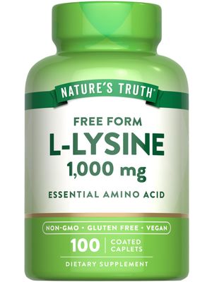 Nature&#39;s Truth L Lysine 1000mg | 100 Coated Caplets | Essential Amino Acid | Vegan, Non-GMO, &amp; Gluten Free Supplement