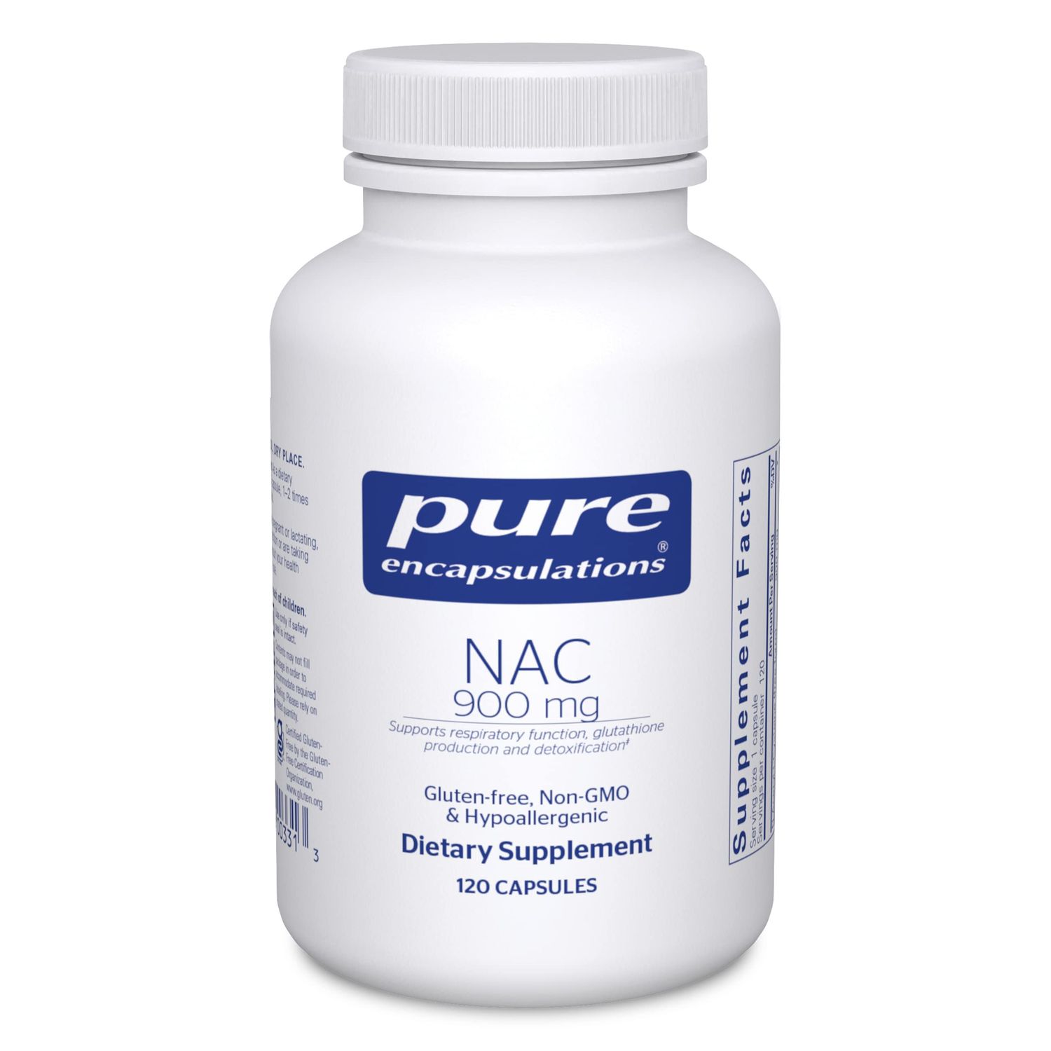Pure Encapsulations NAC 900 mg - N-Acetyl Cysteine Amino Acid Supplement for Lung &amp; Immune Support, Liver &amp; Antioxidants* - 120 Capsules