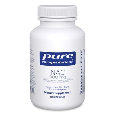 Pure Encapsulations NAC 900 mg - N-Acetyl Cysteine Amino Acid Supplement for Lung &amp; Immune Support, Liver &amp; Antioxidants* - 120 Capsules