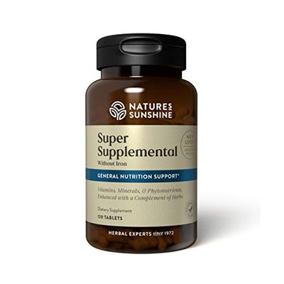 Nature&#39;s Sunshine Super Supplemental w/o Iron, 120 Tablets | Multivitamin for Men and Women Provides Vitamins, Minerals, Amino Acids, Herbs, Fruit Powders, Veggie Powders, and Carotenoids