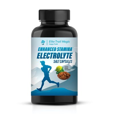 Elite Trail Magic Enhanced Stamina and Endurance Electrolytes Salt Capsules Cordyceps Mushroom and Rhodiola Root for Trail Running Performance Ultra Racing Cycling and Daily Keto Supplement