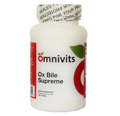 Omnivits Ox Bile Supreme | Bile Salts, Digestive Enzymes &amp; Betaine Organic Beet Concentrate | Nutritional Support for Liver and Gallbladder Function | Aids in Fat Digestion | 180 Tablets