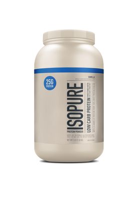 Isopure Protein Powder, Whey Protein Isolate Powder with Vitamin C &amp; Zinc for Immune Support, 25g Protein, Low Carb &amp; Keto Friendly, Flavor: Vanilla, 3 Pound (Packaging May Vary)