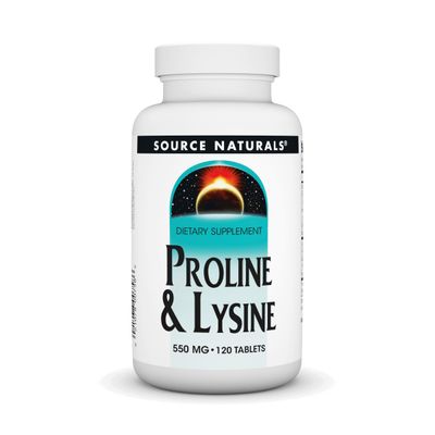 Source Naturals Proline &amp; Lysine, 550 mg - 120 Tablets