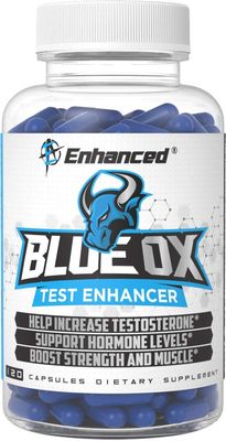 Enhanced Labs - Blue Ox Testosterone Booster- Natural Testosterone Supplement for Increased Strength &amp; Testosterone for Men (120 Capsules)