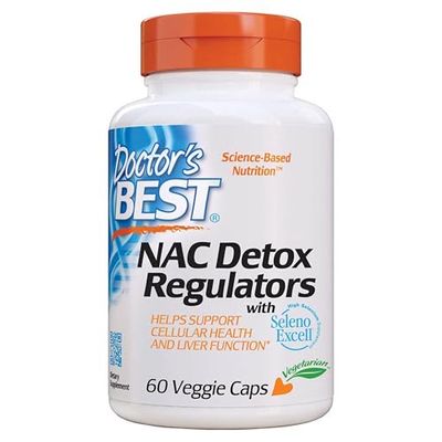 Doctor&#39;s Best NAC Detox Regulators with Seleno Excell, Non-GMO, Vegetarian, Gluten Free, Soy Free, 60 Veggie Caps