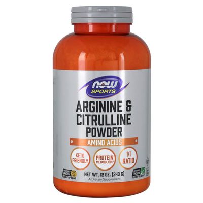 NOW Foods Sports Nutrition, Arginine &amp; Citrulline Powder, 1:1 Ratio, Amino Acid, 12-Ounce