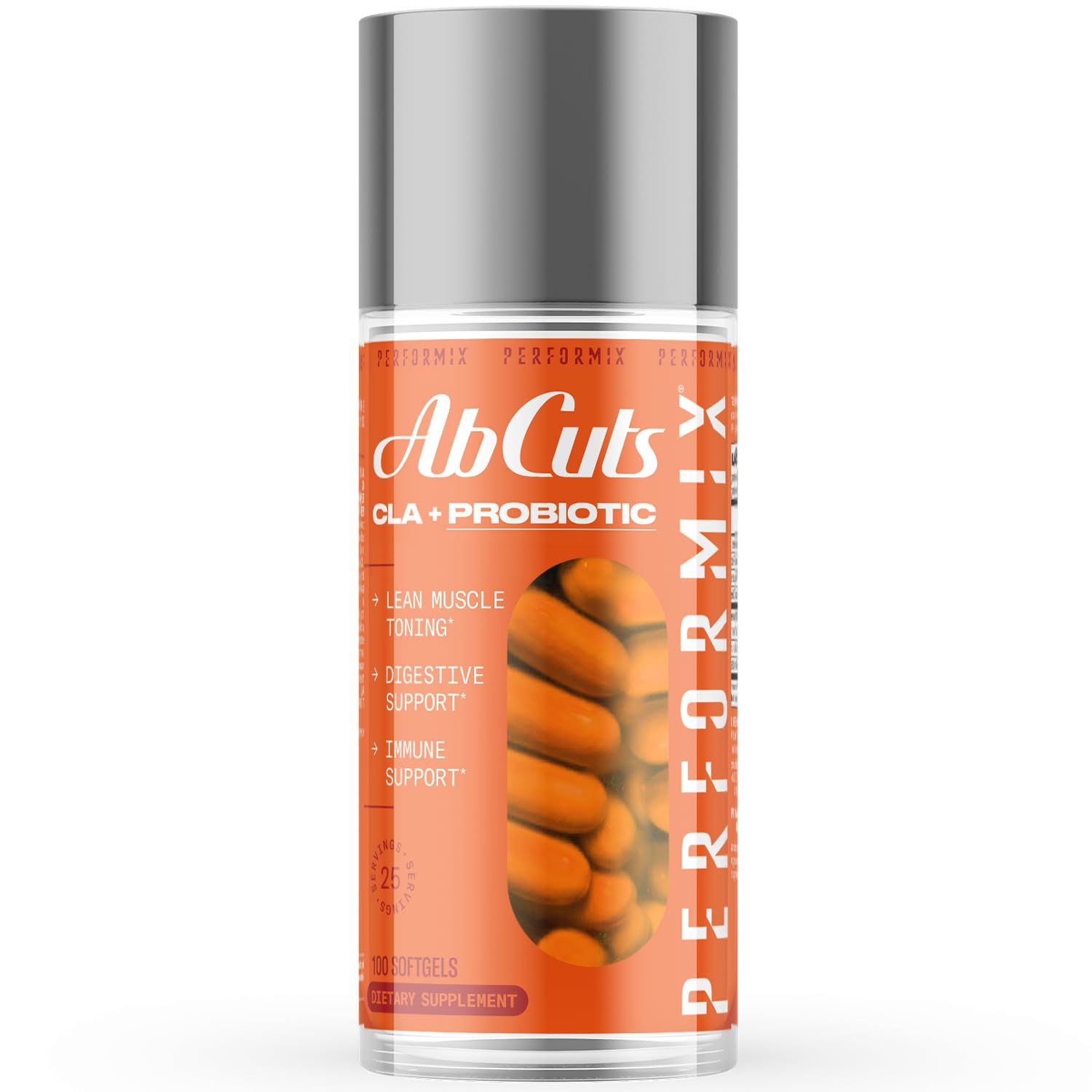PERFORMIX - AbCuts CLA + Probiotics - Fitness Goals - Supports Lean Muscle Growth &amp; Gut Health - Energy &amp; Endurance - Digestive Health Wellness - Women &amp; Men - 100 Soft Gels