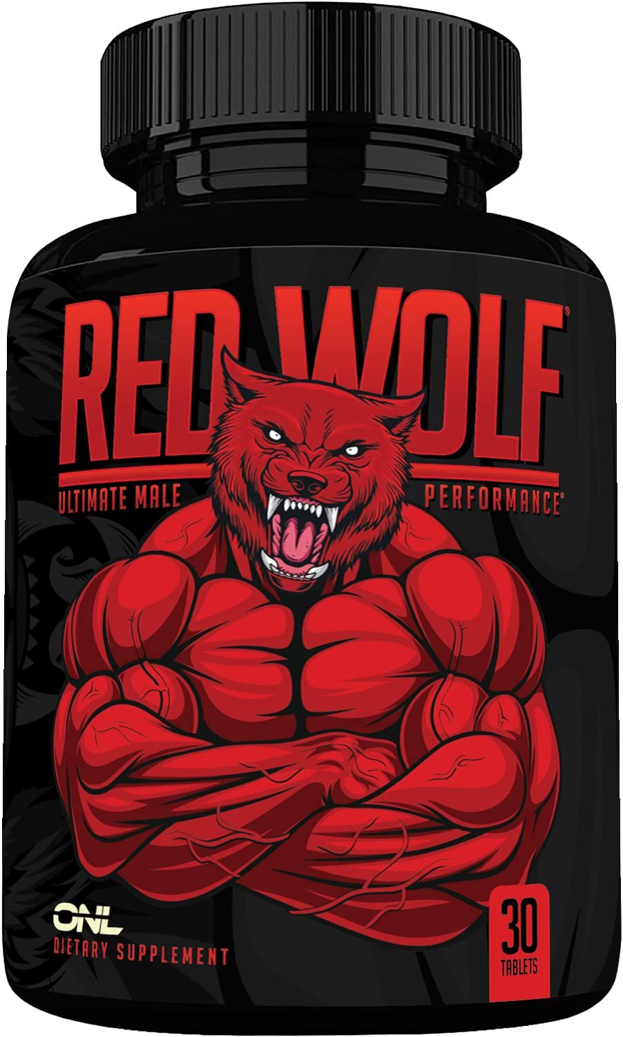 Red Wolf Testosterone Booster for Men - Ultimate Men&#39;s Supplement for High Potency Endurance, Energy &amp; Strength - Testosterone Supplement for Men - w/ Tongkat Ali Male Enhancement - 30 Ct