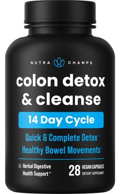 Colon Cleanse &amp; Detox for Weight Loss [14 Day Quick Cleanser] Safe &amp; Effective Formula with Probiotic &amp; Digestive Enzymes for Constipation Relief - Capsules Supplement to Flush Toxins &amp; Boost Energy