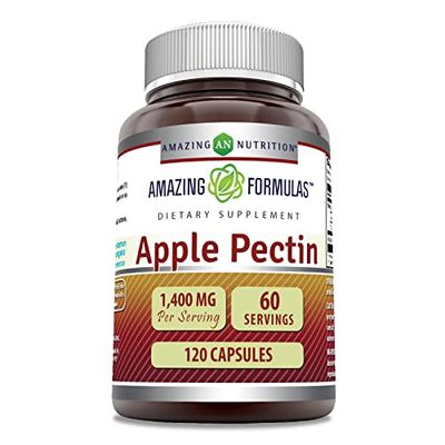 Amazing Formulas Apple Pectin Supplement | 1400 Mg per Serving | 120 Capsules | Non-GMO | Gluten-Free | Made in USA