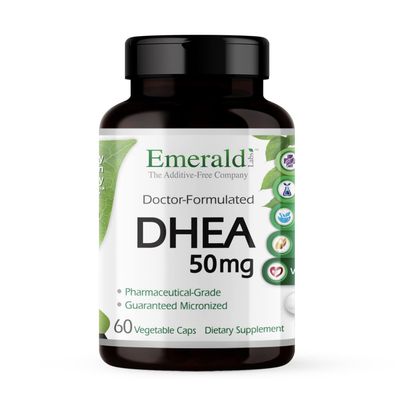 Emerald Labs DHEA 50mg - Adrenal Support Supplement to Help Hormone Balance* - Gluten-Free - 60 Vegetable Capsules (60-Day Supply)