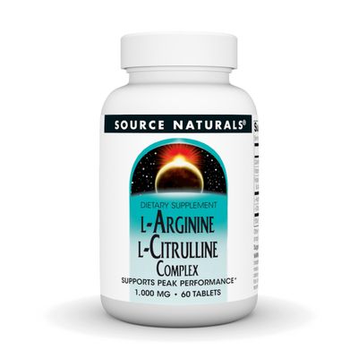 Source Naturals L-Arginine L-Citrulline Complex 1000mg Essential Amino Acid Supplement - 60 Tablets