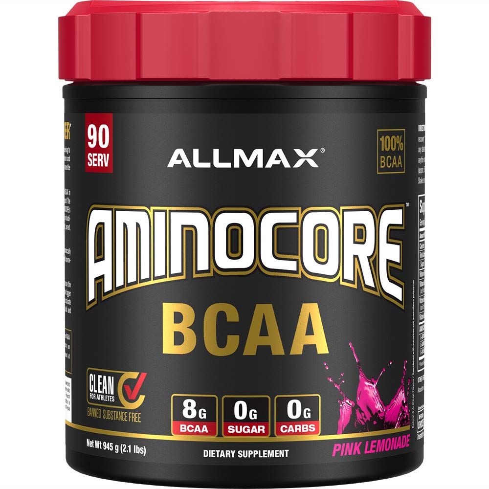 ALLMAX AMINOCORE BCAA, Pink Lemonade - 945 g Powder - 8.18 Grams of BCAAs Per Serving - with B Vitamins - No Fillers or Non-BCAA Aminos - Sugar Free - 90 Servings