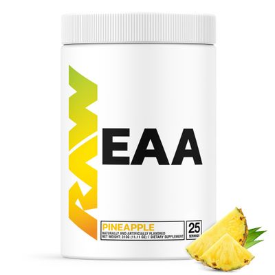 RAW EAA Amino Acids Powder, Pineapple (25 Servings) - Pre Workout Amino Energy Powder for Strength, Endurance, Recovery &amp; Lean Muscle Growth - BCAA Amino Acids Supplement for Men &amp; Women