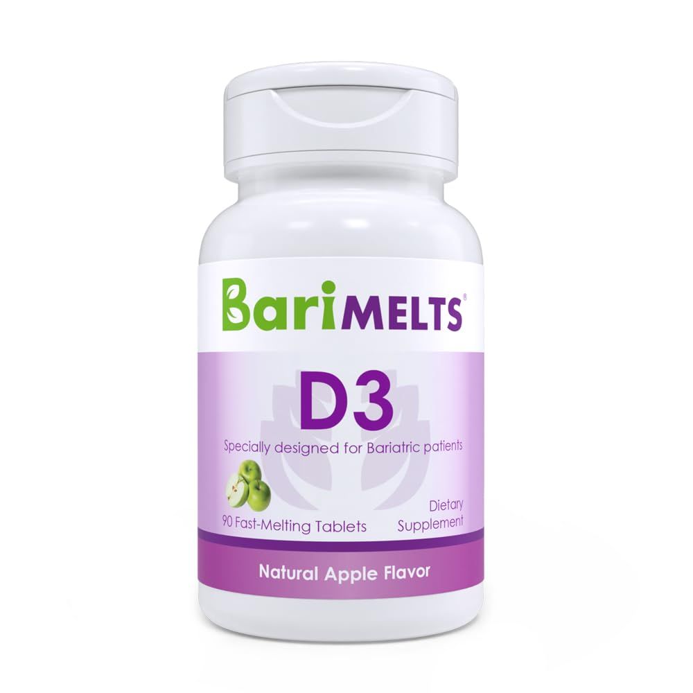 BariMelts Vitamin D3 5000 IU - 90 Fast-Dissolving Tablets (3-Month Supply) - Bariatric Vitamins for Women, Natural Apple Flavor