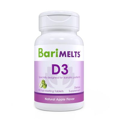 BariMelts Vitamin D3 5000 IU - 90 Fast-Dissolving Tablets (3-Month Supply) - Bariatric Vitamins for Women, Natural Apple Flavor