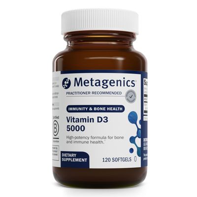 Metagenics Vitamin D3 5000 - for Immune Support, Bone Health &amp; Heart Health* - High Potency Vitamin D - Non-GMO - Gluten-Free - 120 Softgels