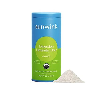 Sunwink Digestion Limeade Fiber Superfood Powder | Daily Fiber Powder for Digestion | Prebiotic Fiber Powder with Chicory Root, Burdock, Tangerine Peel | Supports Gut Health | 4.2 oz, 20 Servings