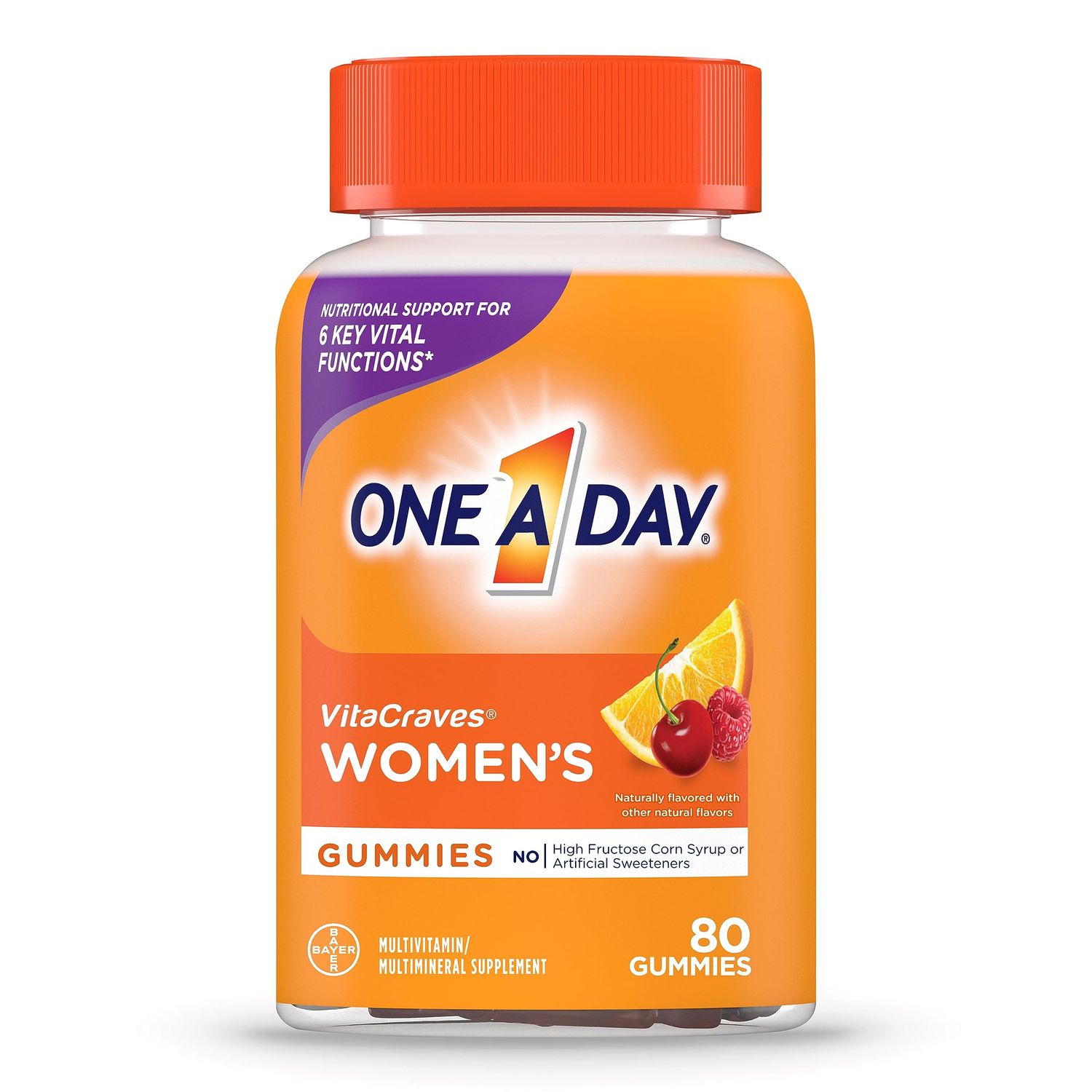 One A Day Womens Multivitamin Gummies, Supplement with Vitamin A, C, D, E and Zinc for Immune Health Support*, Calcium &amp; more, 80 count
