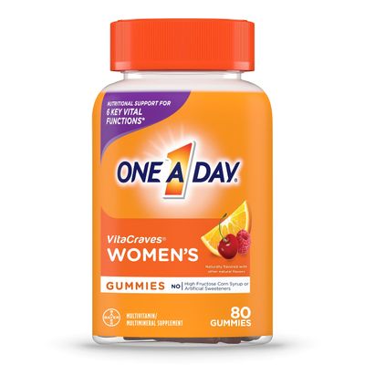 One A Day Womens Multivitamin Gummies, Supplement with Vitamin A, C, D, E and Zinc for Immune Health Support*, Calcium &amp; more, 80 count
