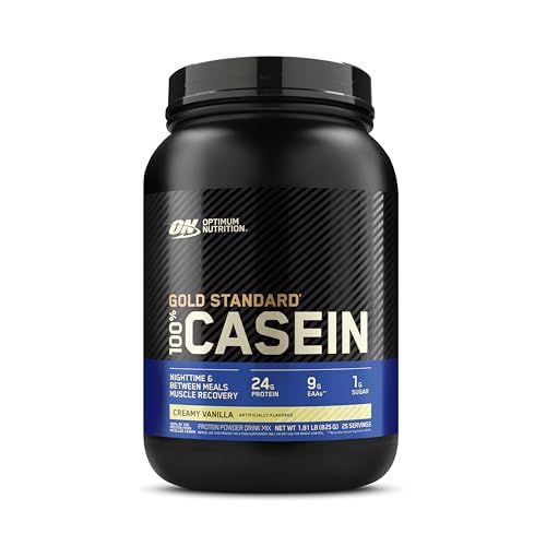 Optimum Nutrition Gold Standard 100% Micellar Casein Protein Powder, Slow Digesting, Helps Keep You Full, Overnight Muscle Recovery, Creamy Vanilla, 1.81 Pound (Packaging May Vary)