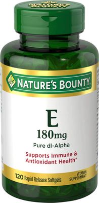 Nature's Bounty Vitamin E Pills and Supplement Softgels, Supports Antioxidant Health, 400iu, Multi, 180 mg, 120 Count (Pack of 1)