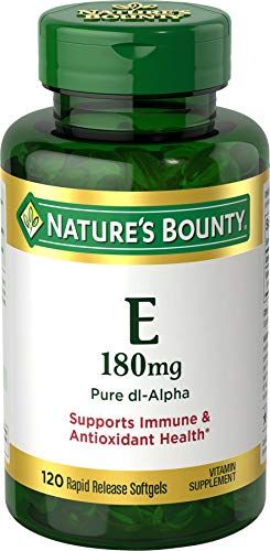 Nature&#39;s Bounty Vitamin E Pills and Supplement Softgels, Supports Antioxidant Health, 400iu, Multi, 180 mg, 120 Count (Pack of 1)