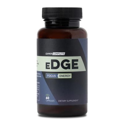 Gamer Complete Edge, Brain, Energy, and Focus Supplement | Nootropic Capsules to Boost Performance, Concentration, and Fuel Body & Mind with Vitamins for Mental Clarity and Energy | 60 Capsules