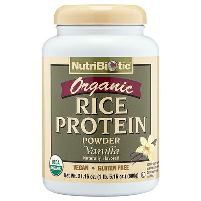NutriBiotic Certified Organic Rice Protein Vanilla, 1 Lb. 5 Oz | Low Carbohydrate Vegan Protein Powder | Raw, Certified Kosher &amp; Keto Friendly | Made Without Chemicals, GMOs &amp; Gluten | Easy to Digest