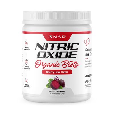 Snap Supplements USDA Organic Beet Root Powder, 3-in-1 Nitric Oxide Supplement, Support Healthy Blood Pressure and Blood Circulation, 250g (8.8 oz, Cherry Lime)